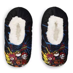 Toddler Boys Paw Patrol Slippers Nickelodeon Black Plush Slip On Non Slip